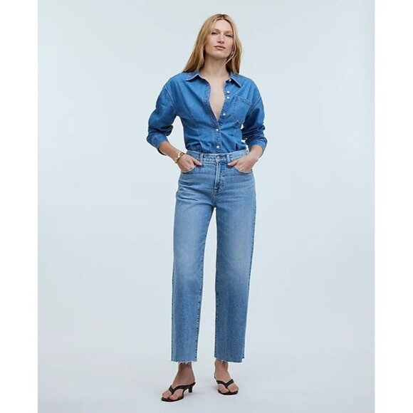 Madewell The Perfect Vintage Wide-Leg Crop Jean in Altoona Wash - Picture 1 of 10